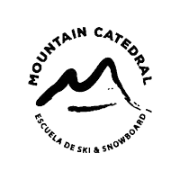 a logo for the mountain catedral escuela de ski and snowboard