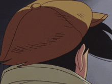 a cartoon character wearing a hat and a trench coat