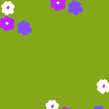 a green background with purple and white flowers and the words ' ' ' ' ' ' ' ' ' on it