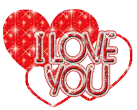 a graphic that says i love you with two hearts
