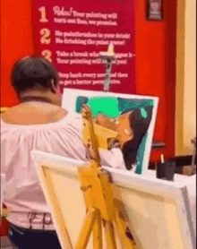 Look Around Lady Painting Then Look Around GIF - Look Around Lady Painting Then Look Around GIFs