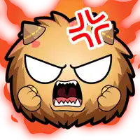 a cartoon of an angry animal with a sticker on its head