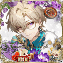 a picture of a boy with glasses and the words aventura de eli