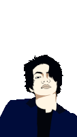 a cartoon drawing of a man with the word hatdg above him