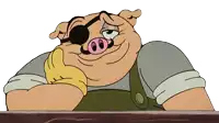 a cartoon pig wearing a pair of sunglasses