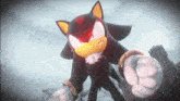 shadow the hedgehog from the video game sonic the hedgehog is standing in front of a castle