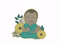 buddha baby buddha sunflowers bliss good morning