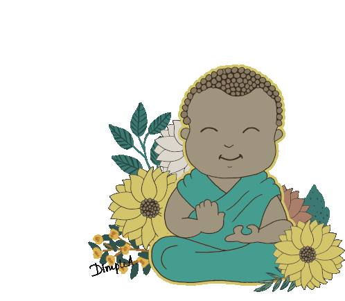 Buddha Baby Buddha Sticker - Buddha Baby Buddha Sunflowers Stickers