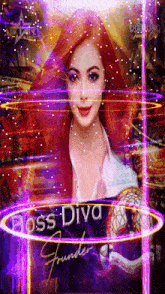 a poster of a woman with red hair and the name boss diva