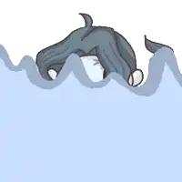 a cartoon drawing of a mermaid swimming in the water