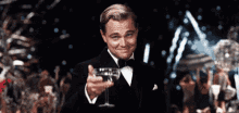 Leonardo Di Caprio Cheers GIF - Leonardo Di Caprio Cheers Congrats GIFs