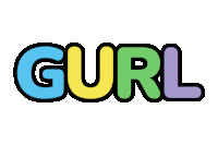 the word curl is written in a rainbow of colors