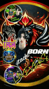 a picture of a boy with a lion and the words born