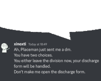 a screenshot of a discord conversation between xinoxti and a placeman