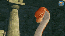 a cartoon of a snake with a sticker that says power kid
