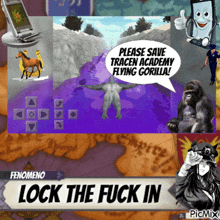 a video game called lock the fuck in features a gorilla