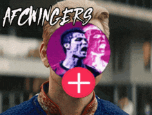 a man with a purple face and the words afcwingers