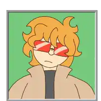 a cartoon drawing of a man wearing sunglasses and a jacket