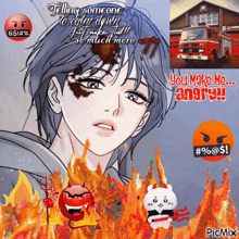 a collage of images with one that says telling someone to calm down