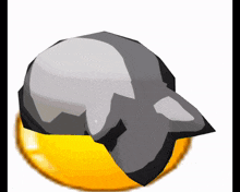 a cartoon drawing of a rock on top of a yellow circle