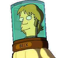 Nodding Becks Head Sticker - Nodding Becks Head Futurama Stickers