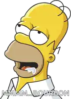 a cartoon of homer simpson with the words mmmm bourbon above him