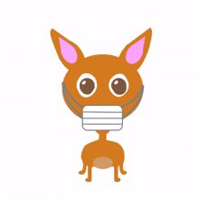 dog brown cartoon dachshund mask