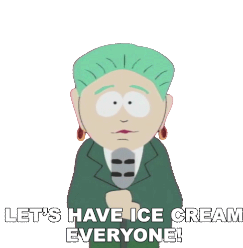 Lets Have Ice Cream Everyone Mayor Mc Daniels Sticker - Lets Have Ice Cream Everyone Mayor Mc Daniels South Park Stickers