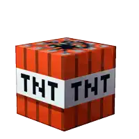 a minecraft block with the word tht written on it