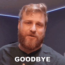 a man with a beard says goodbye