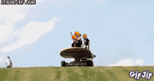 a gif of a group of people riding a skateboard with the website senorgif.com in the corner