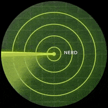 a radar screen shows a nerd in the middle of the circle