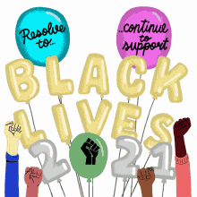 resolve to continue to support black lives 2021 black lives matter blm raised fist