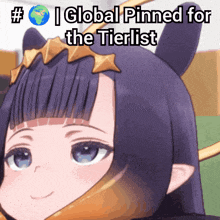 a picture of a girl with the words " global pinned for the tierlist "