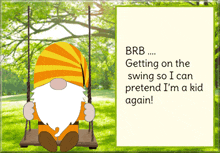 animated gnome on swing swinging gnome meme