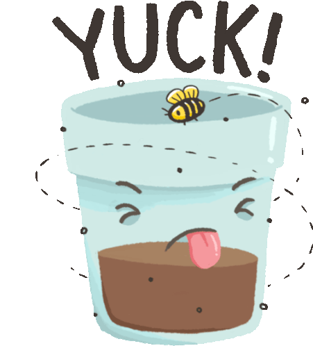 Chai Makes A Face While A Fly Buzzes, Saying "Yuck" Sticker - Chai And Biscuit Chocolate Choco Drink Stickers