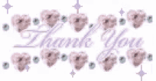 a thank you message with hearts and stars on a white background