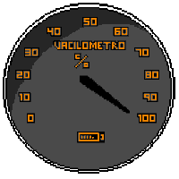a pixel art of a speedometer that says vacilometro on it