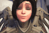 a cartoon character with a smile on her face