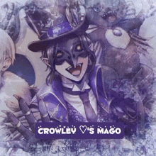 crowley 's mago is written in a purple circle