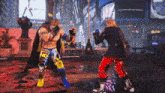 a man in a mask is fighting another man in a video game with a sign in the background that says belle