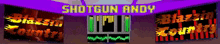 a shotgun andy advertisement with a purple border