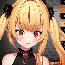 a close up of a girl 's face with the words help wubby gf visible