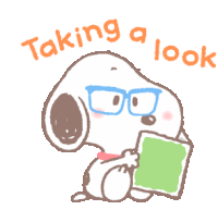 Read Snoopy Sticker - Read Snoopy Taking A Look Stickers