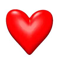 a red heart on a white background that looks like a balloon