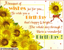 Happy Birthday Sunflower GIF - Happy Birthday Sunflower Have A Wonderful Birthday GIFs