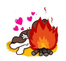 cony and brown love make love fire kiss
