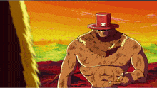 a cartoon of a man wearing a top hat with a cross on it