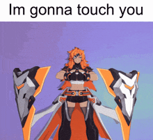 a picture of a girl with the words im gonna touch you on the bottom