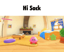 a video game scene with the words hi sack on top
